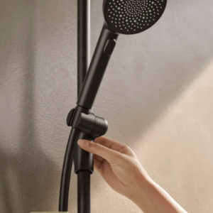 Vonios ir dušo maišytuvas su dušo komplektu Oras Aurelia 4749-33, juodos matinės spalvos