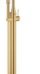 Vonios maišytuvas Essence New iš grindų, su rankine dušo galvute, spalva blizgaus aukso