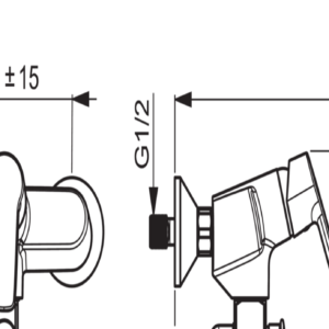 Vonios/dušo maišytuvas Oras Saga su sukiojamu ilgu snapu 300 mm